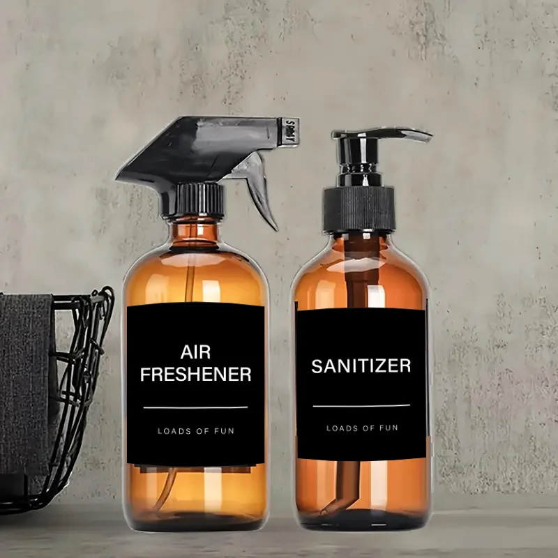 Soap Dispenser Waterproof Labels White Black Bathroom Jar Storage Label Shower Shampoo Lotion Conditioner Bottle Stickers 24 Pcs