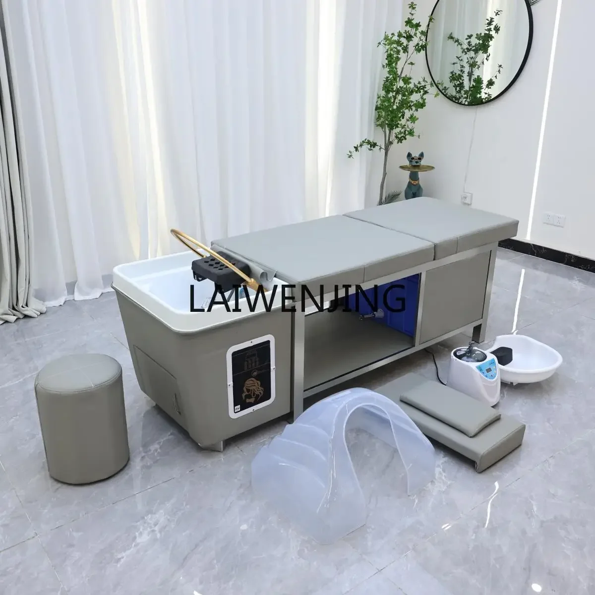 Free connection to the hair treatment shampoo bed for beauty salons, water circulation fumigation and water storage beauty bed