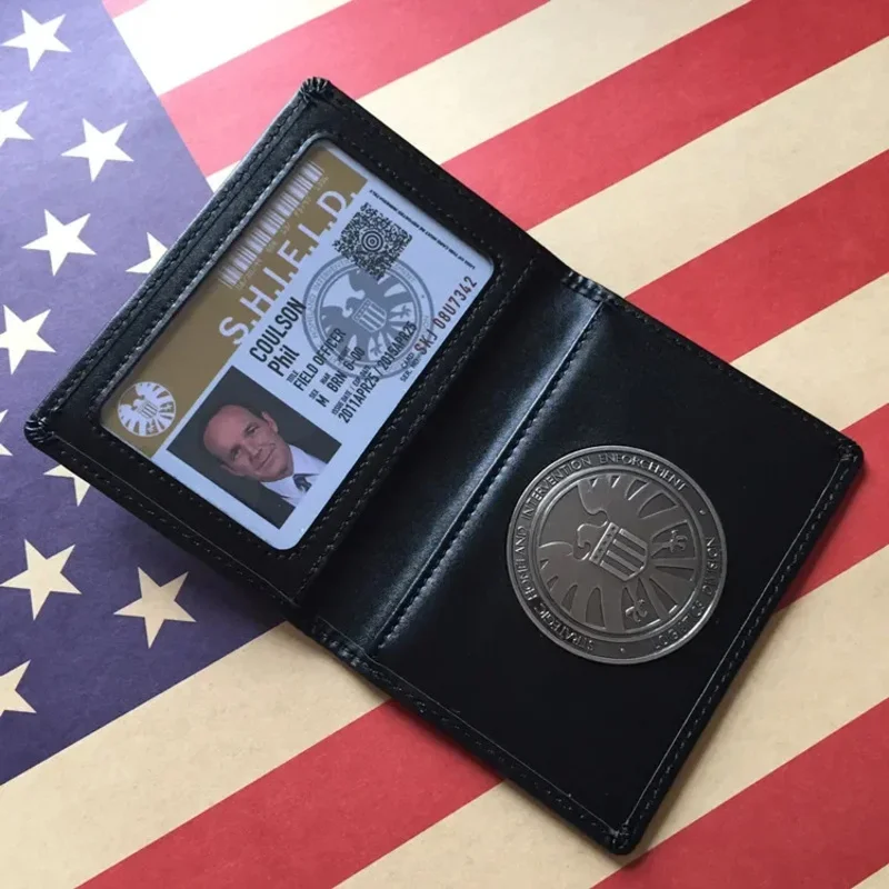 AGENTS OF S.H.L.E.L.D SHIELD Badge Leather Wallet ID Card Driving License Holder Case