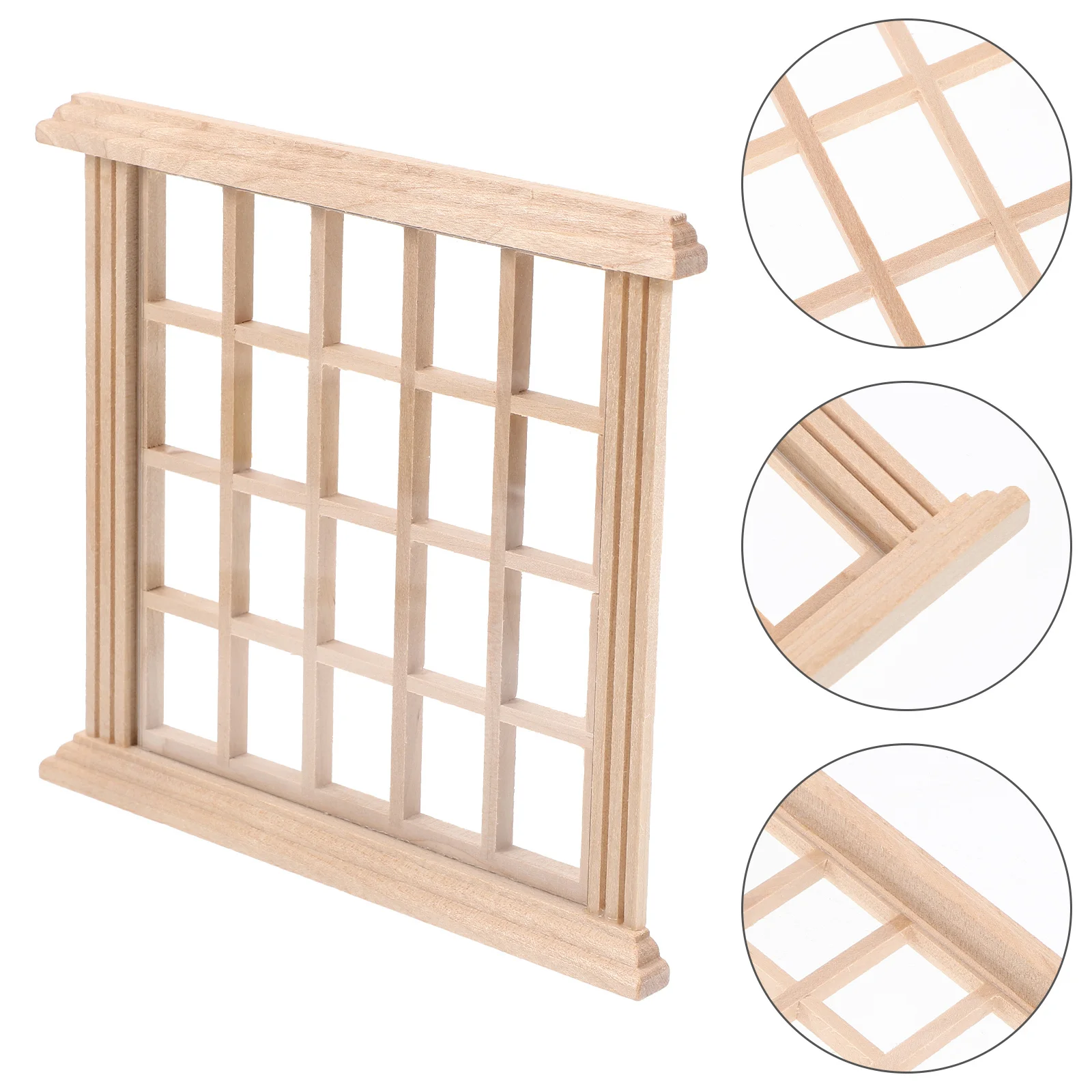 House Wooden Windows Frame Decor Miniature Outdoor Tools Adornment Supplies