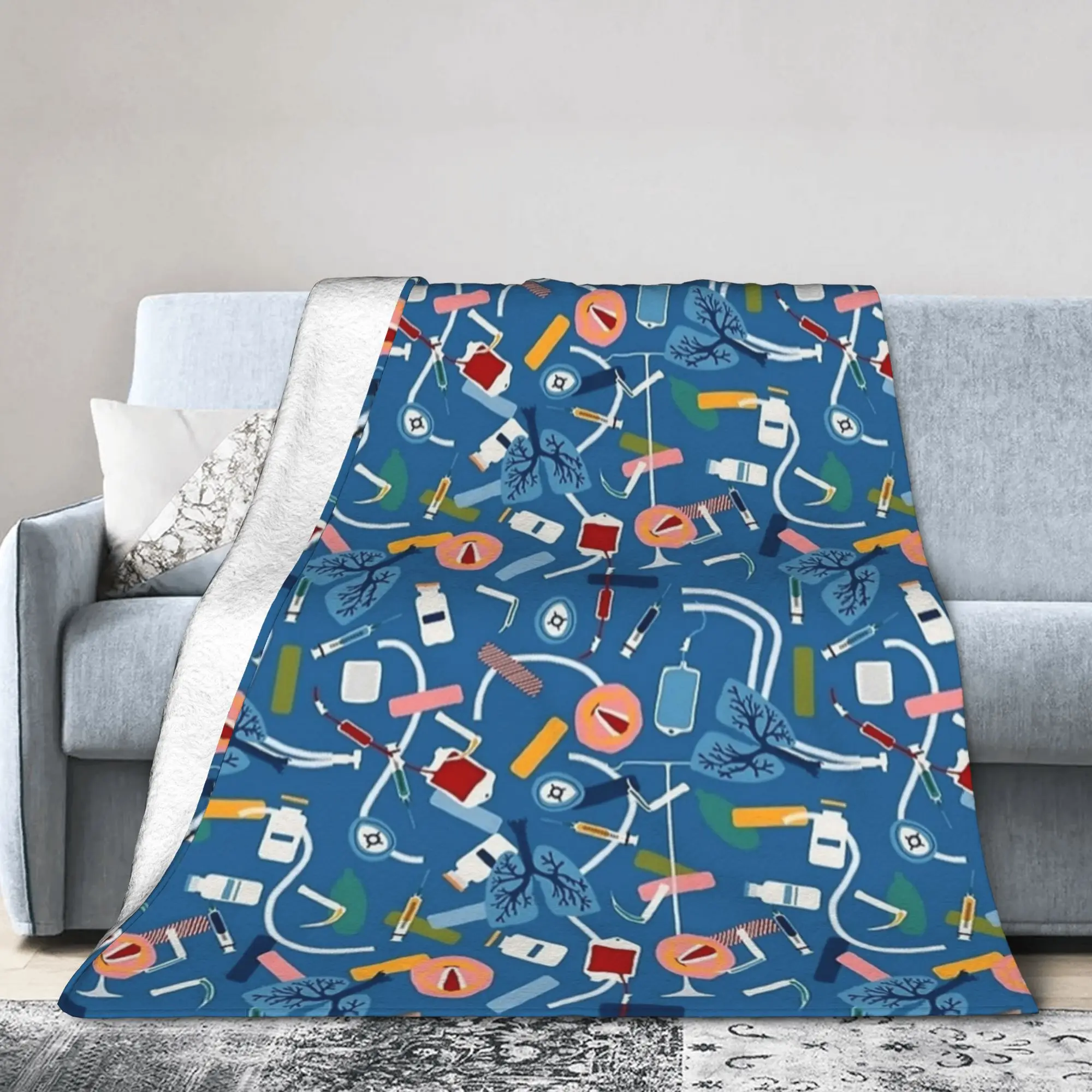 Anesthesia Anesthesiology Medical Blankets Anesthetist Plush Bedding Throw Blankets Bedspreads Thin Decoration Multi-function