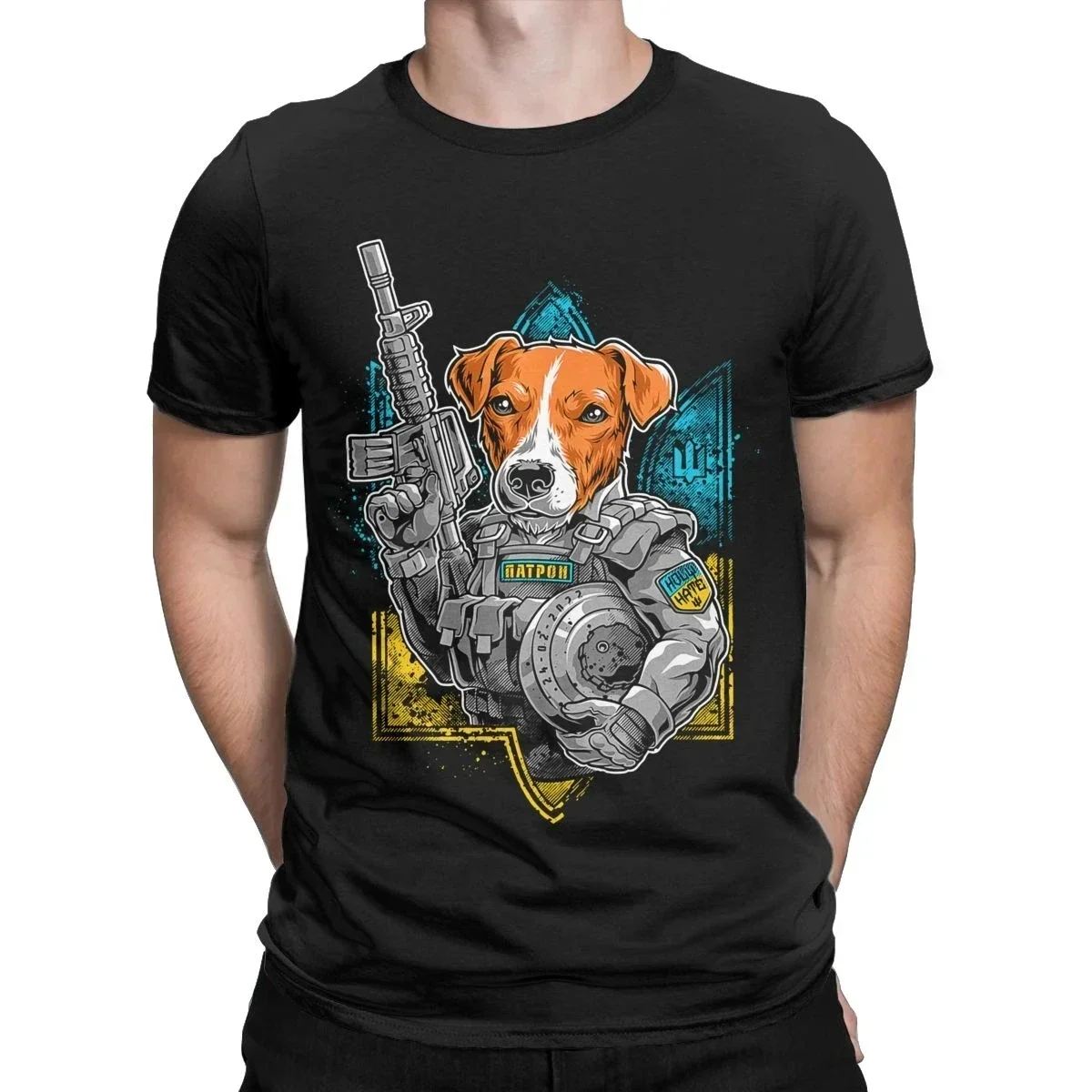 Short Sleeve Casual O-Neck Summer Funny Shirts Ropa Hombre Ukrainian Patron Dog Get Out of Men Printed T-shirt harajuku