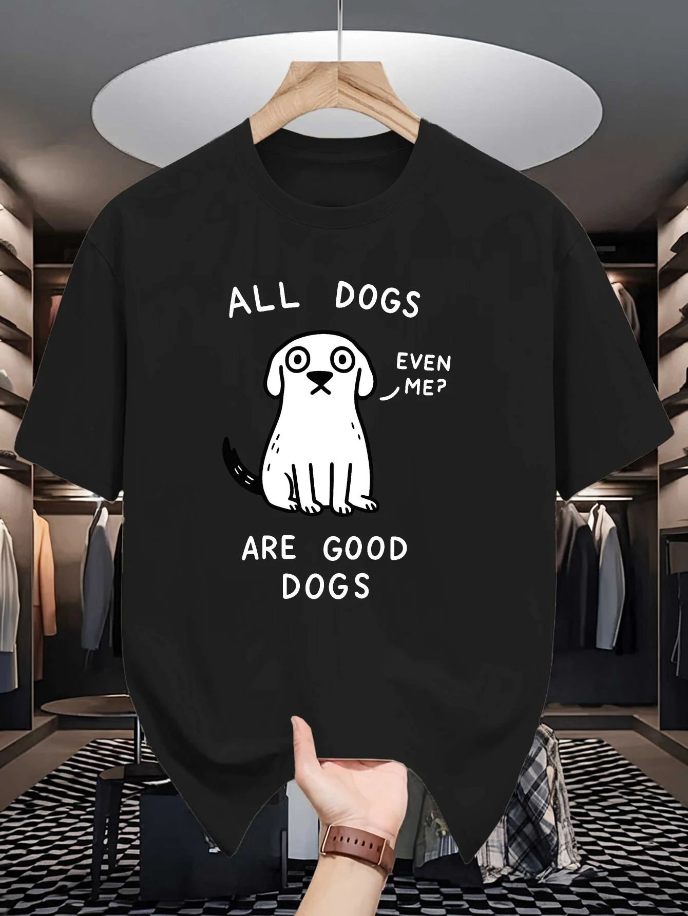 Mens Crew Neck T Shirt All Dogs Are Good Dogs Cute Puppy Graphic Tee Casual Summer Tops For Pet Dog Lovers Daily Gift