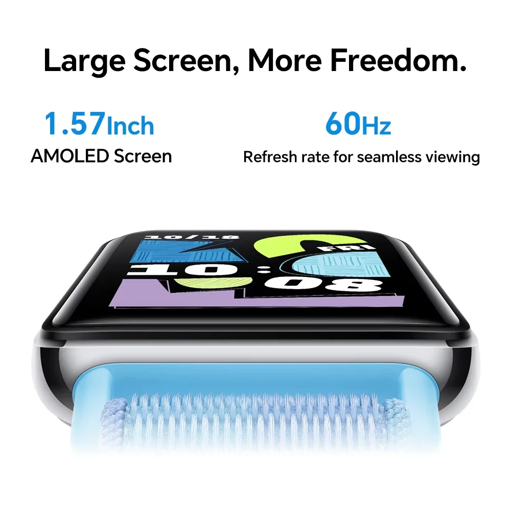 الإصدار العالمي Honor Band 10 تصميم ذو حافة منحنية صباح الصحة 1.57 بوصة شاشة AMOLED 5ATM مقاومة للماء بلوتوث 5.3