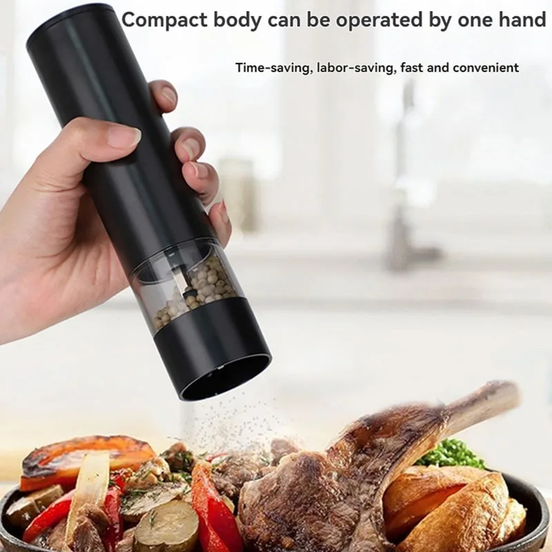 USB Rechargeable Electric Salt and Pepper Grinder Adjustable Coarseness Large Capacity Auto Spices Grinders Kitchen Cooking Tool