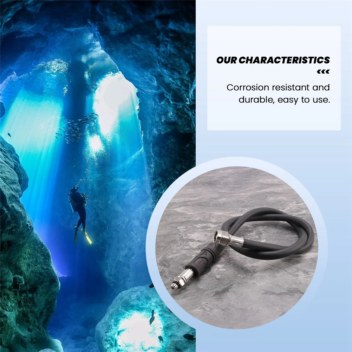 Scuba Diving BCD Medium Pressure Hose Scuba Diving Regulator for 2Nd Gauge Breathing Regulator XQ