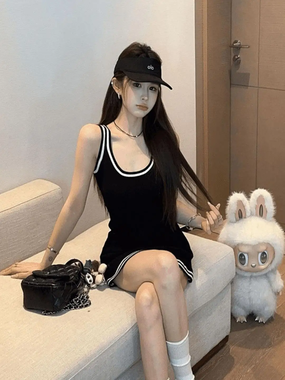 Kleur Blo Svel Gebreid ter Dr Dames Hoge Taille Slim Fit Rok Zomer Nieuwe Sle Pendelen Koreaanse versie