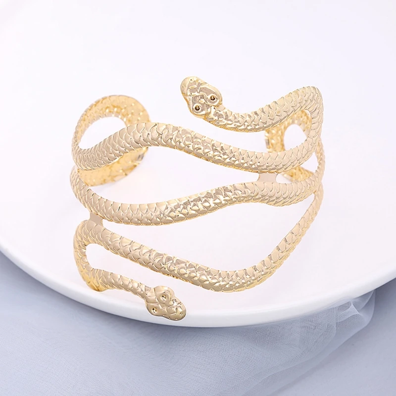 Punk Fashion Coiled Snake Spiral Upper Arm Cuff Open Ended Armlet Bracelets