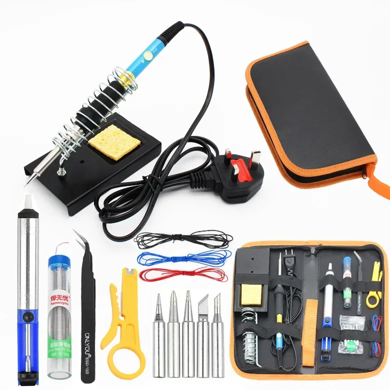 

15 piece kit, constant temperature soldering iron, internally heated ceramic heating core, electric soldering iron 60W 110V 220V