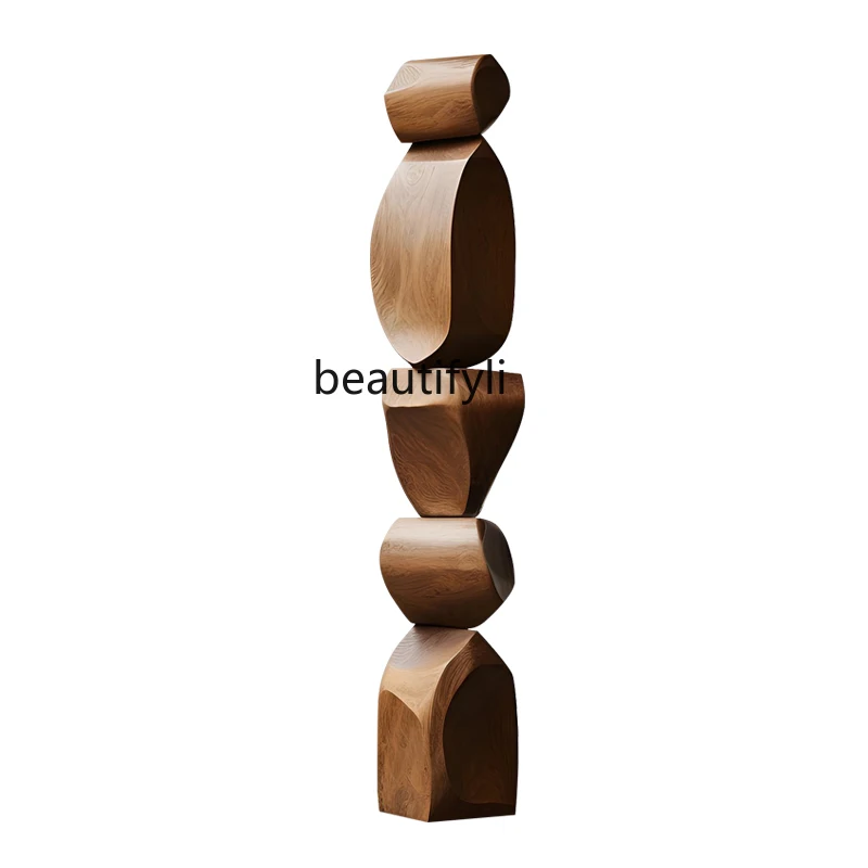 

Abstract wood carving floor ornament hotel clubhouse living room porch decorative art sculpture installation