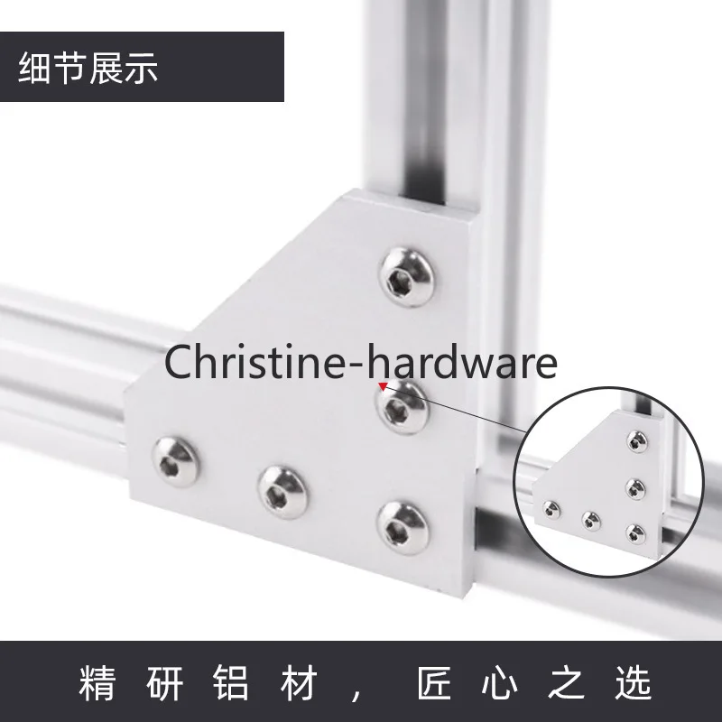 10pcs Aluminum Alloy T-Slot L-Join Plate and 50pcs M5x8 Hex Screws and 50pcs T-Nuts for 2020 Series Aluminum Profiles