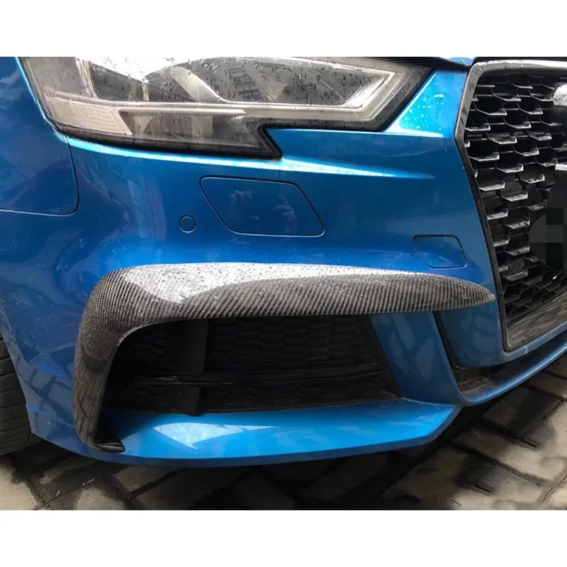 New! For 2017-2020 Audi S3 Carbon Fiber Bumper Side Wing Canard Front Bumper Wind Knife Fog Lights Automotive Spoiler Body Kits