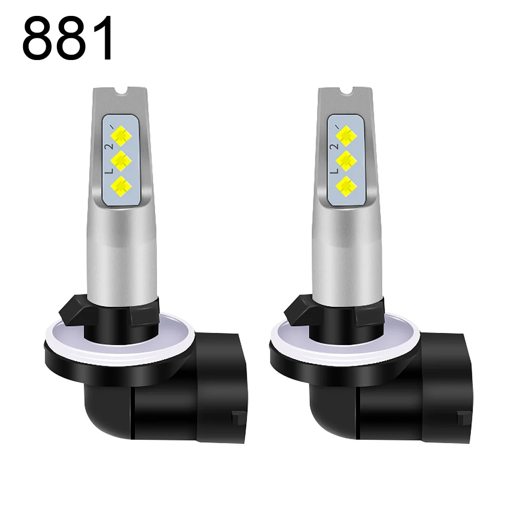 2Pcs LED H27 881 H27W2 12000LM 6500K White Yellow Blue Car Fog Light Front Head Driving Running Lamp Auto 12V H27W/2 H27W