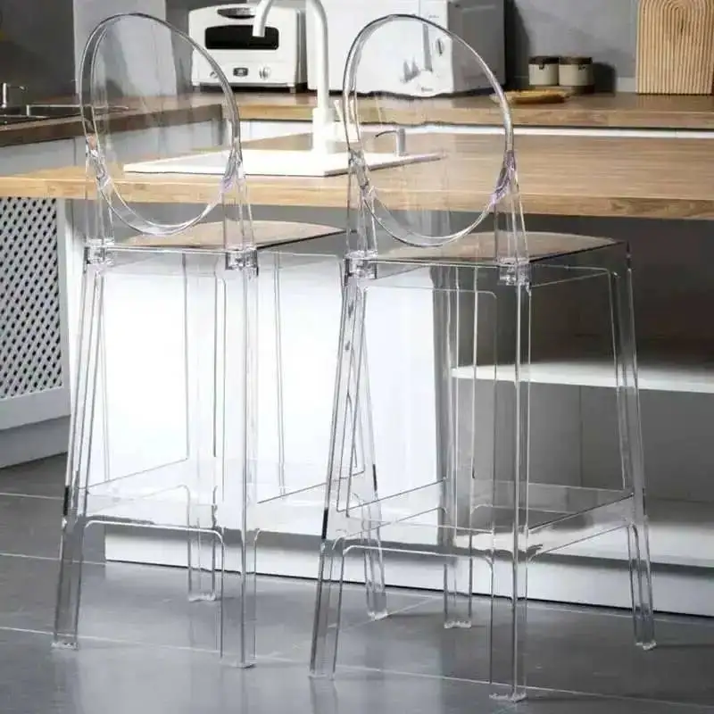 Chair Chairs High Outdoor Bar Bar Acrylic Nordic Ghost Stools Transparent Simple Creative Backrest Front Desk High Chair New