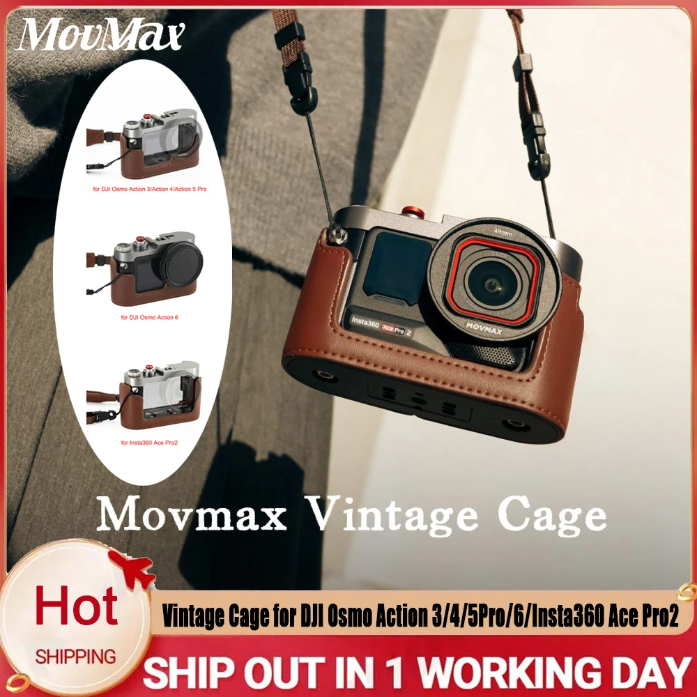Movmax Vintage Leather Cage for DJI Osmo Action 3/4/5/Pro 6/
