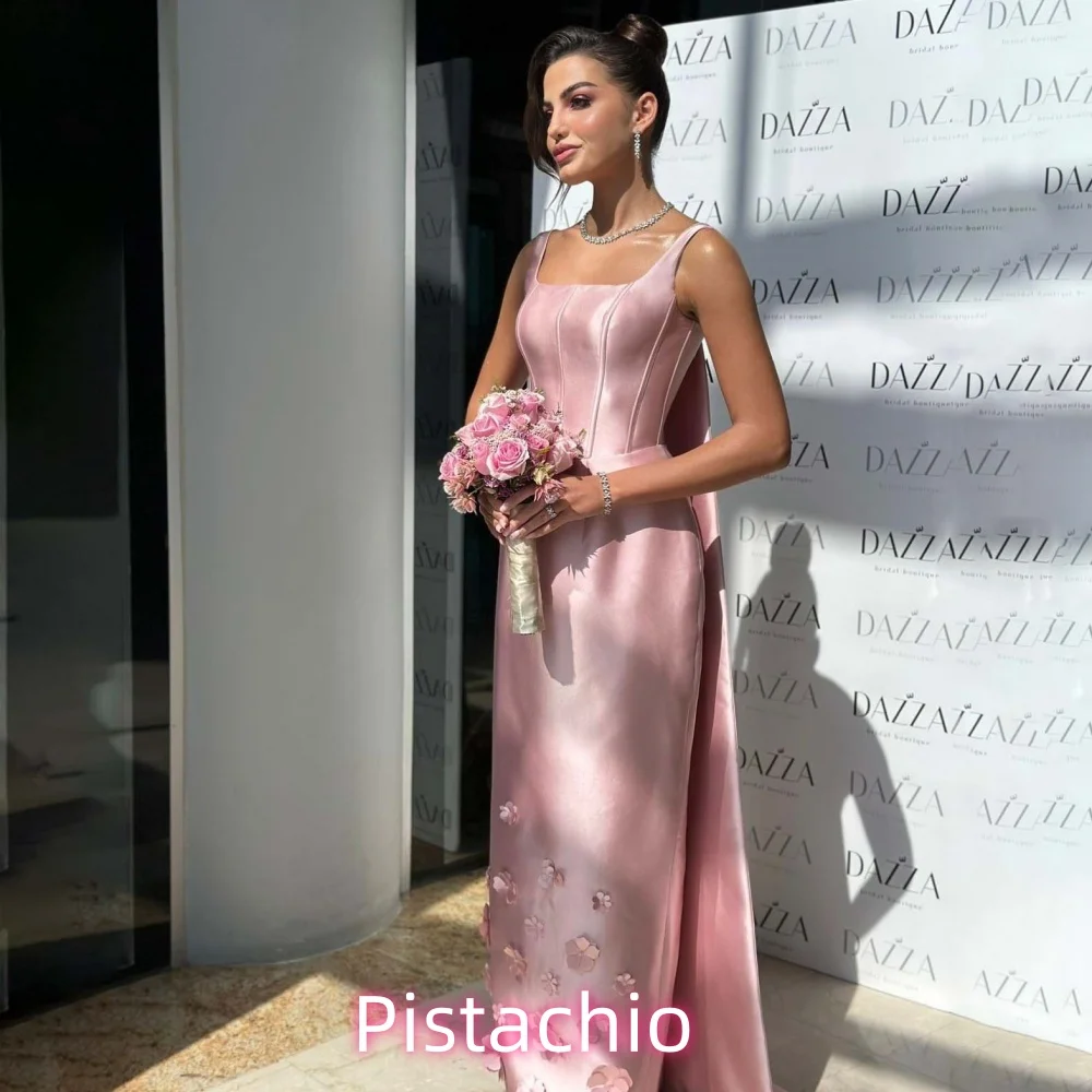 Aangepaste prachtige spaghetti dames galajurk vierkante hals charmante zeemeermin vloerlengte feestjurk dames avondjurk