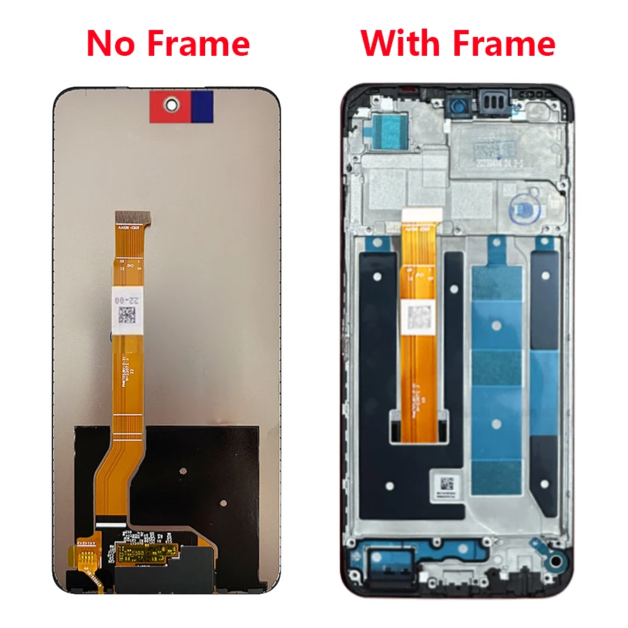 Screen With Frame For Realme C55 RMX3710 LCD Display Touch  Pantalla Digiziter Assembly Screen Replacement For Realme C55 LCD