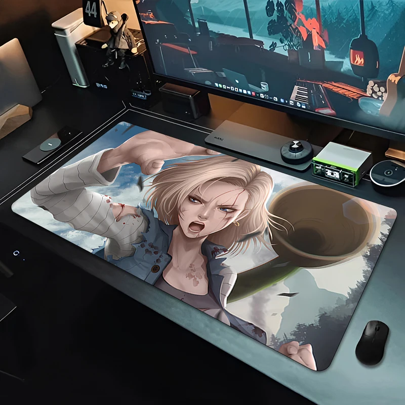 DBZ Extended Mouse Pad eSports Gamer Players Speed Rubber Anime Desk Mat Dragon Ball Android 18 Mousepad Non-slip Keyboard Mat view 5