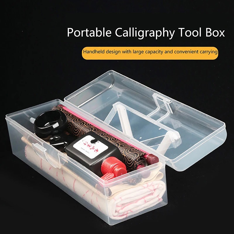 Brush Storage Box Calligraphy Toolbox Utensils Portable Art Storage Box