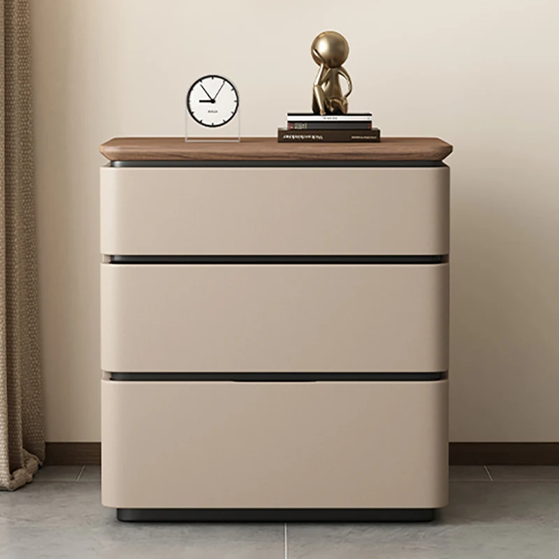 

Luxury Minimalist Bedside Table With Drawers Italian Simple Style Nightstands Storage Design Mesita De Noche Bedroom Furniture