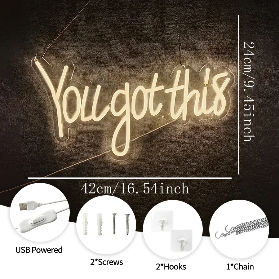 لقد حصلت على هذه علامة النيون، مصباح حروف LED أبيض دافئ يعمل بمنفذ USB، يستخدم لغرفة النوم والدراسة والمكتب والفصول الدراسية وديكور الحفلات. #3
