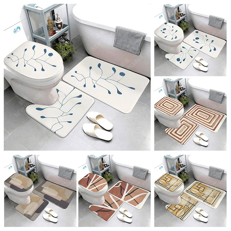 Anti-slip Bath Mat Bathroom Small Rug Shower Mat Decorative Absorbent Foot Mat Entrance Bathtub toilet rug Morandi Nordic Modern