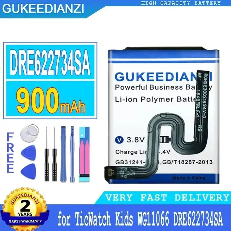 

Kids Smart Watch Battery DRE622734SA With Cable Safe For Ticwatch WG11066 Stable 900Mah