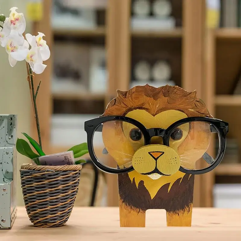 3D Kawaii Animal Glasses Rack Cute Cartoon sculture occhiali da sole espositore scaffale occhiali Stand gioielli porta legno vetrina
