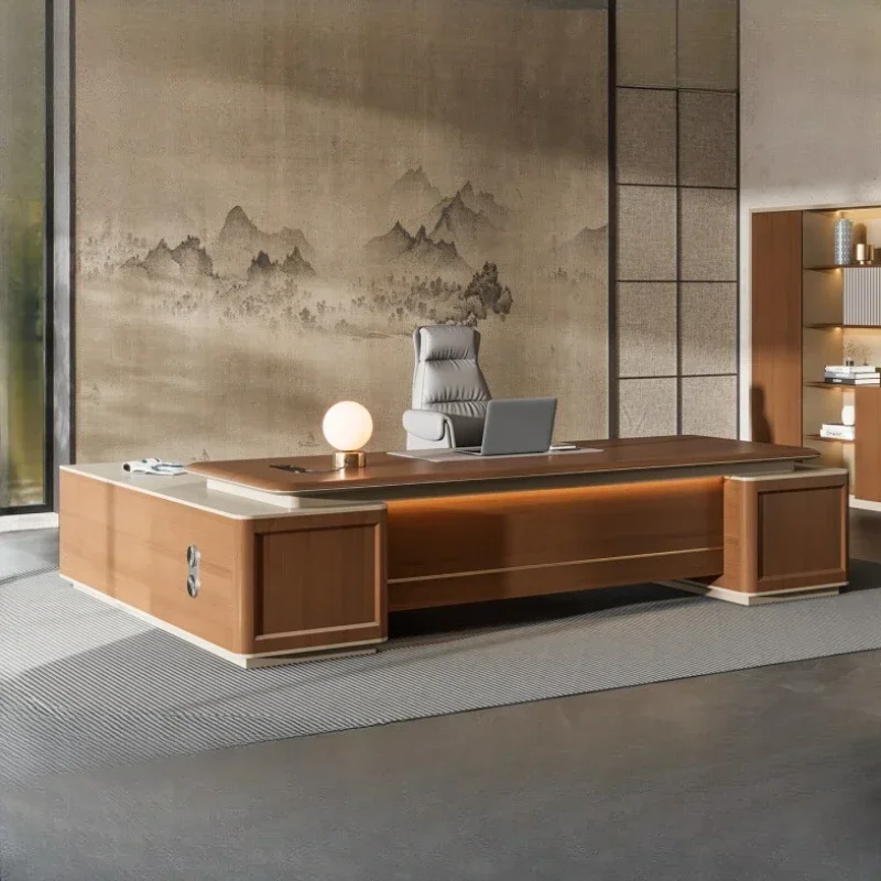 

Organizer L Shape Luxury Manager computer Desk standing Gaming tables Office Desk Corner home modern Executive Work Desk Table