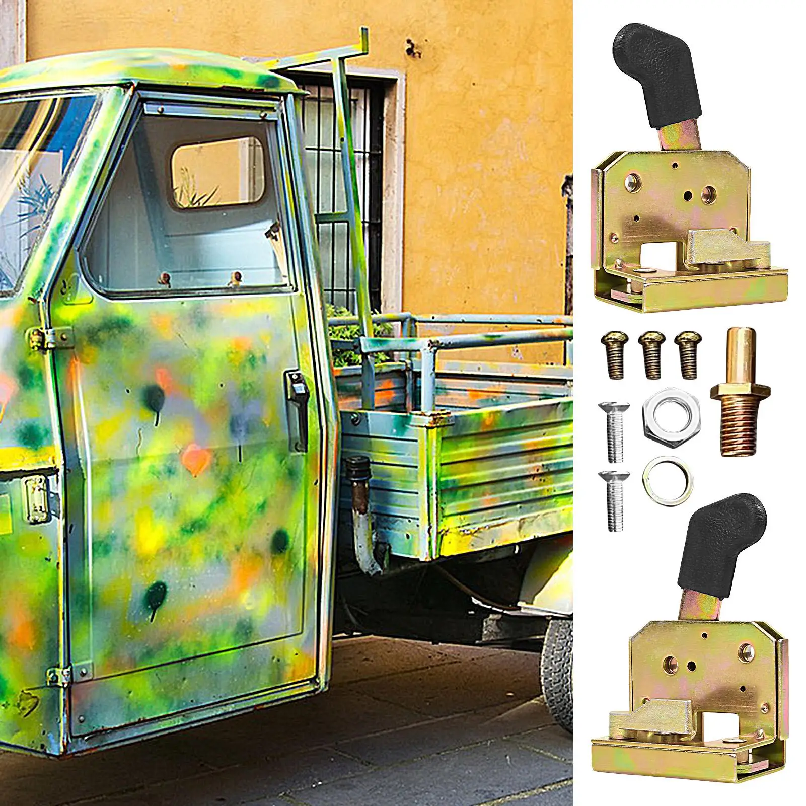 Handle Lock Set For Forklift / Tractor Door Handle Lock Loader Door Locks Metal Door Hardware Replacement