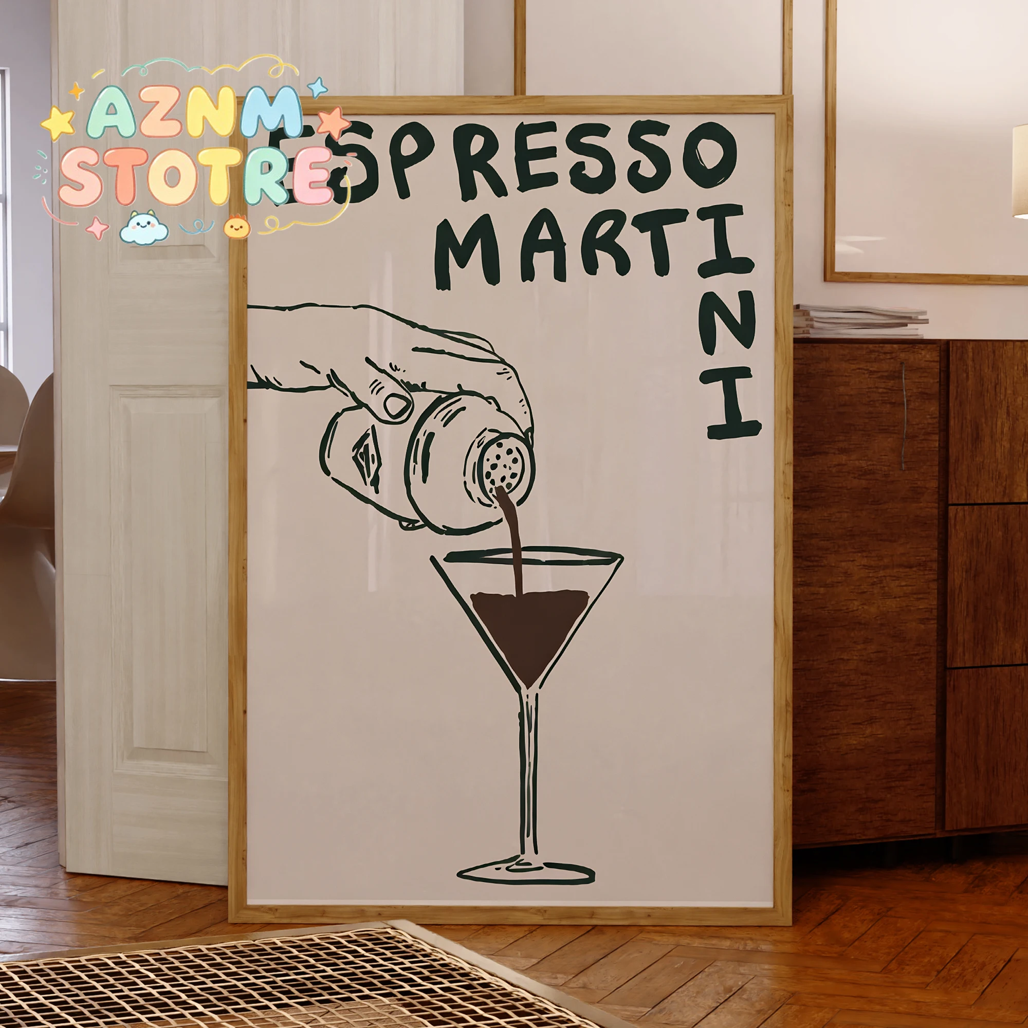 Modern Espresso Martini Cocktail Wall Art Prints Canvas Painting Poster Picture For Living Room Bar Cart Waterproof Home Deco