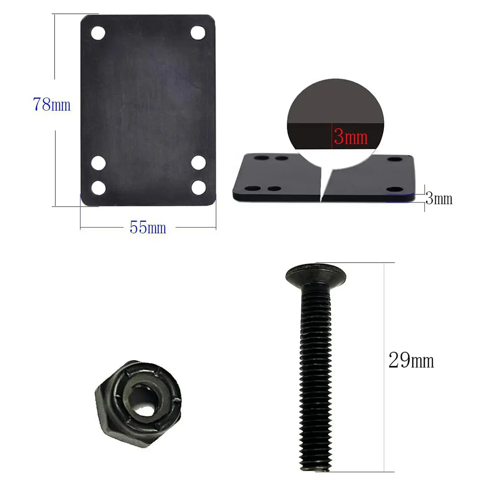 Set Roda Skateboard, Set Roda dan Bantalan Skateboard, Perlengkapan Skateboard