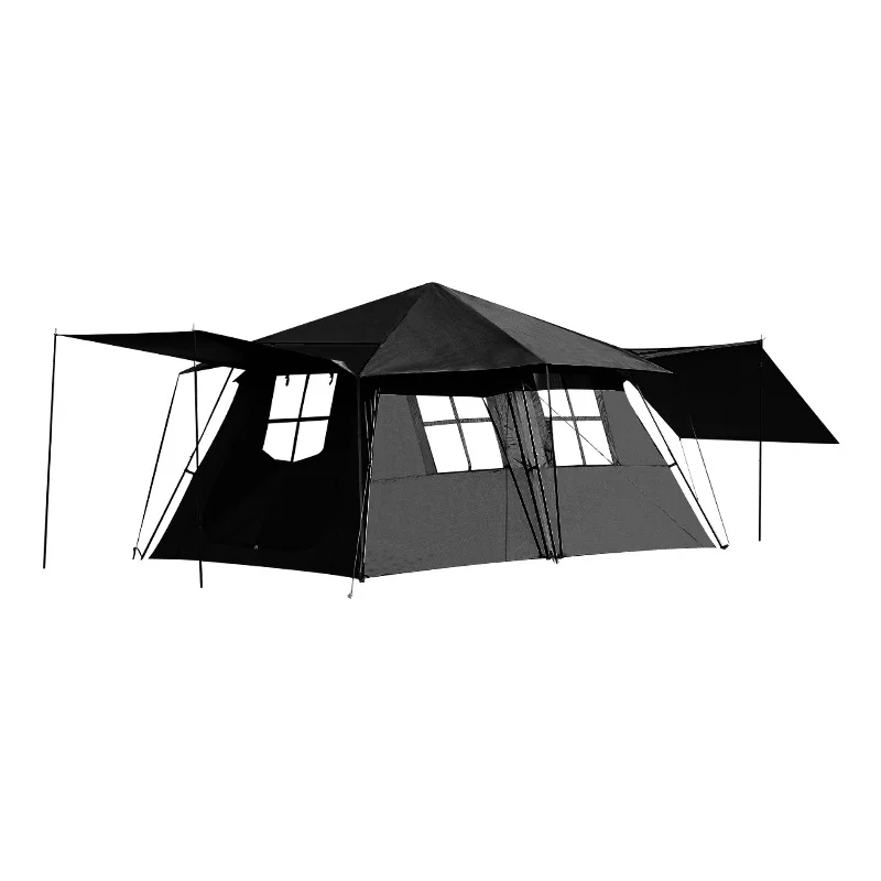 

Big tent outdoor fully automatic oversized double-layer thickened vinyl camping two bedrooms and one living room