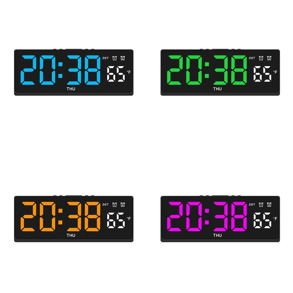 New Wall-mounted Electronic Wall Clock Multi-functional Temperature Digital LED Clocks Home Voice Control Display Table Clock