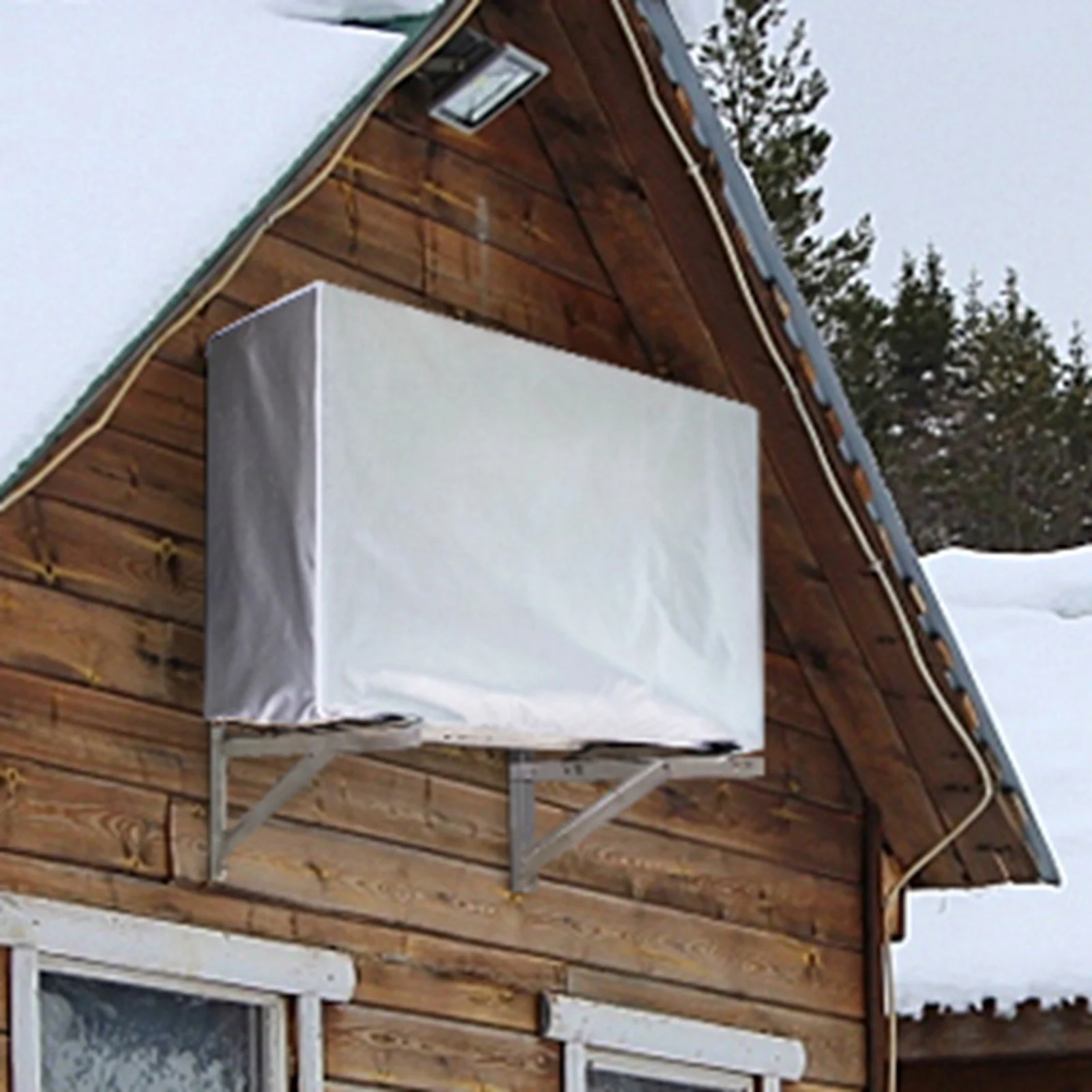 Cubierta de aire acondicionado para exteriores, antipolvo, antinieve, impermeable, a prueba de sol, para el hogar, 3 tamaños, cubierta de aire acondicionado para exteriores