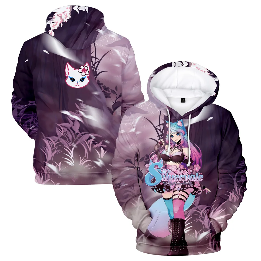 Silvervale-Sweat à Capuche à Manches sulfpour Homme et Femme, Streetwear, Harajuku, Manga Japonais, 3D