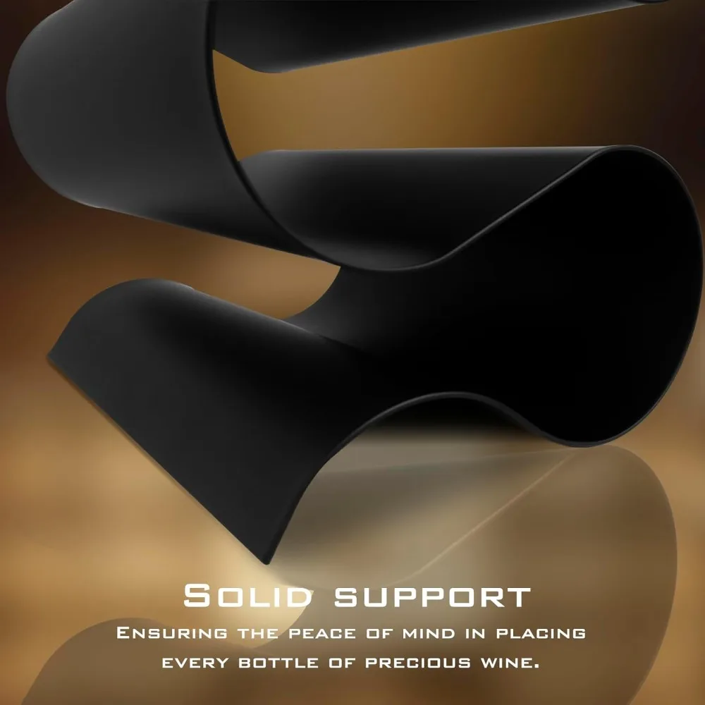 Modern S-Shaped Wine Rack, Freestanding Tabletop Holder for Kitchen Bar Cabinet Pantry Decor, Space-Saving 5-Bottle Stand