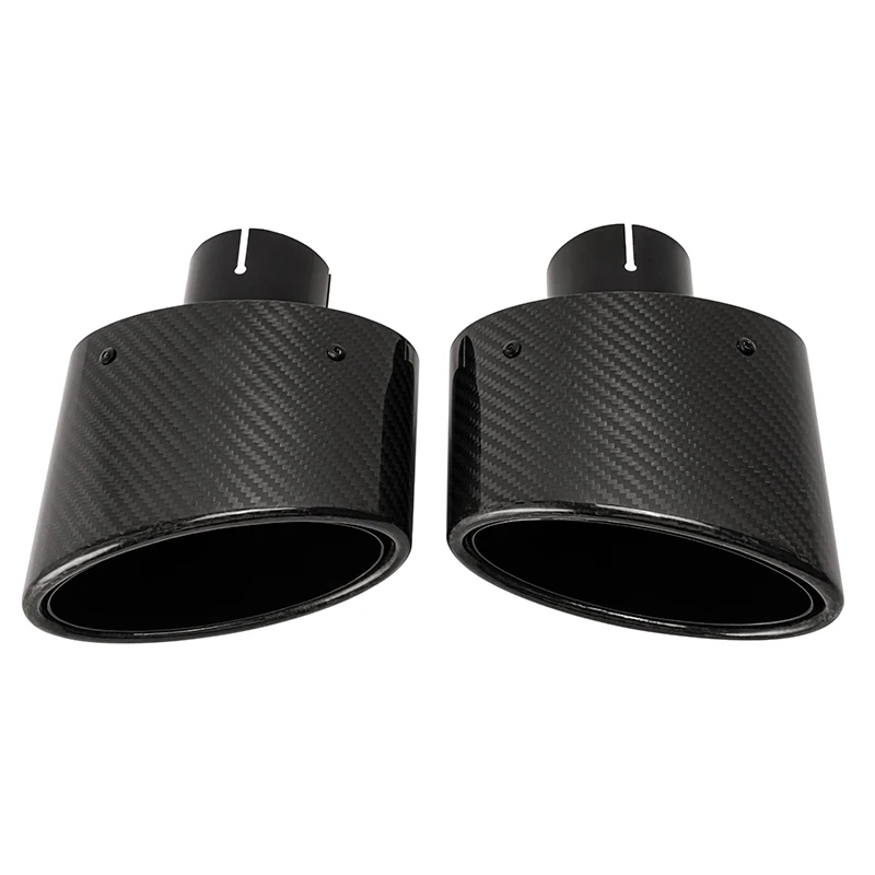 1Pcs 63mm Inlet Carbon Fiber Car Exhaust Muffler Pipe Decoration Stainless Steel Black Muffler Tip Car Accessories