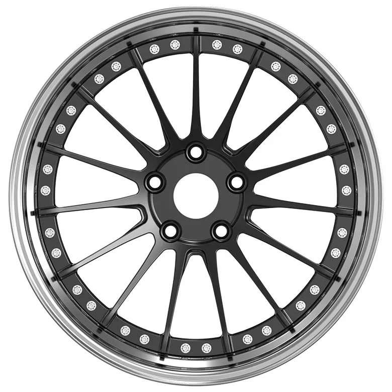 Custom 2 Piece Forged Wheels 17 18 19 Inch High Polished Spokes Passenger Car Alloy Wheel Forged Rim