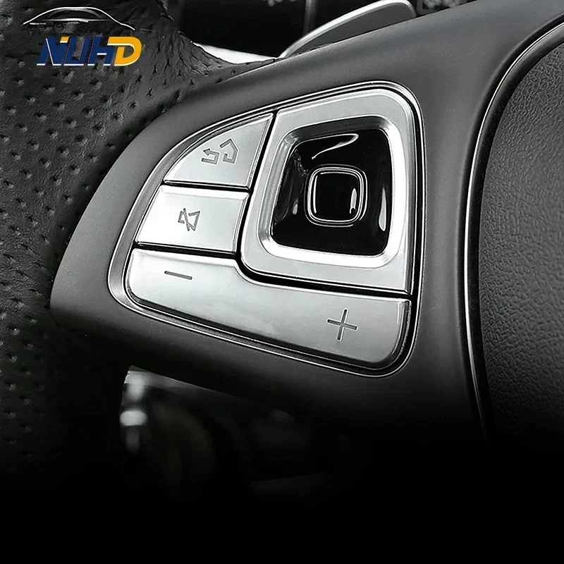 

For Mercedes-Benz E Class W213 2016-2018 Interior Protective Cover Accessories Car Steering Wheel Buttons Sequins Trim Stickers