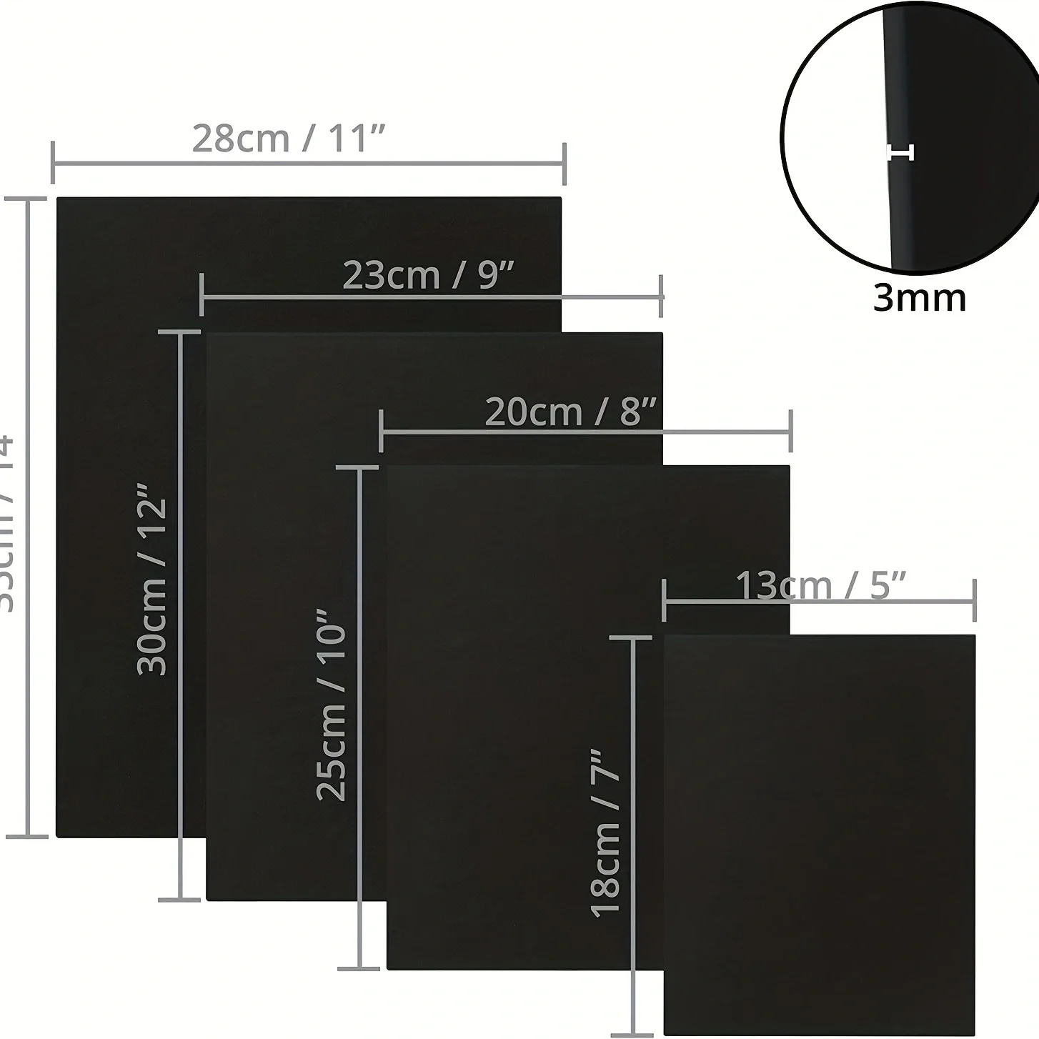 12pcs Canvas Boards for Painting,Blank Black Canvas Panels,8 oz Gesso-Primed, Art Supplies for Acrylic Pouring and Oil Painting.