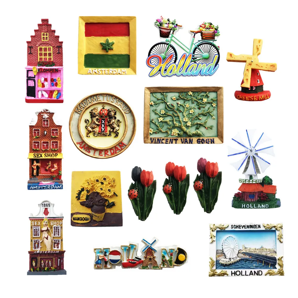 Europe Netherlands Fridge Magnets Tourism Souvenir Refrigerator Magnets Sticker Collection Handicraft Decoration