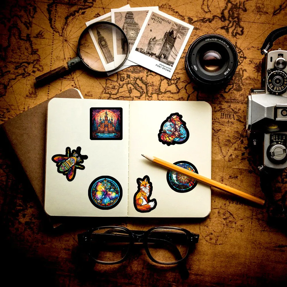 50 قطعة القوطية الرجعية الماس الفن زهرة ويندوز مقاوم للماء ملصقات الكتابة على الجدران للدراجات حساب اليد BulingBulingStickers Store #5