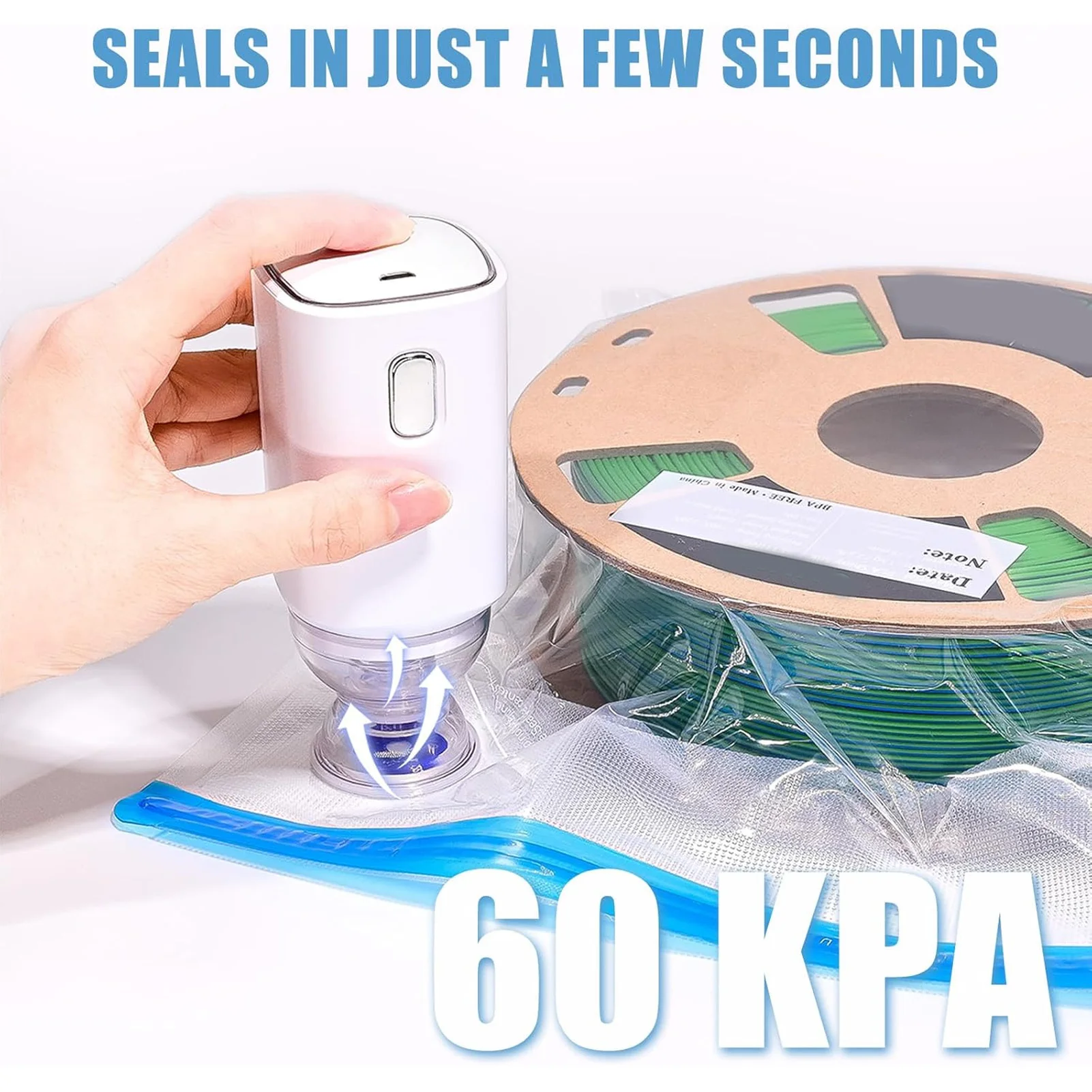 

Электрический насос нити для 3D-принтера Вакуумный насос нити для 3D-принтера 90 Вт USB Портативный автоматический вакуумный насос для сумок для хранения