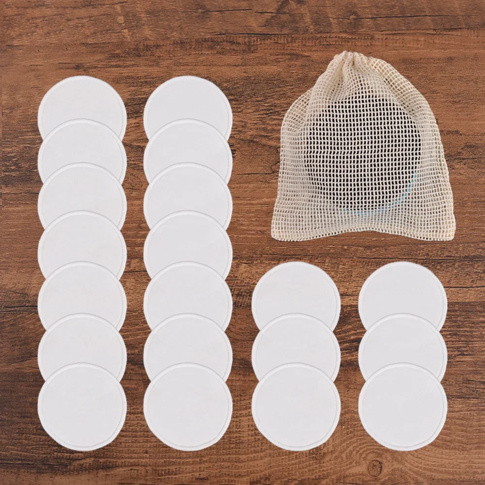 20Piece/Pack Makeup Remover Pads Washable Rounds Cleaning Cotton Reusable Facial Make Up Removal Pads Tool Matching Mesh Bag