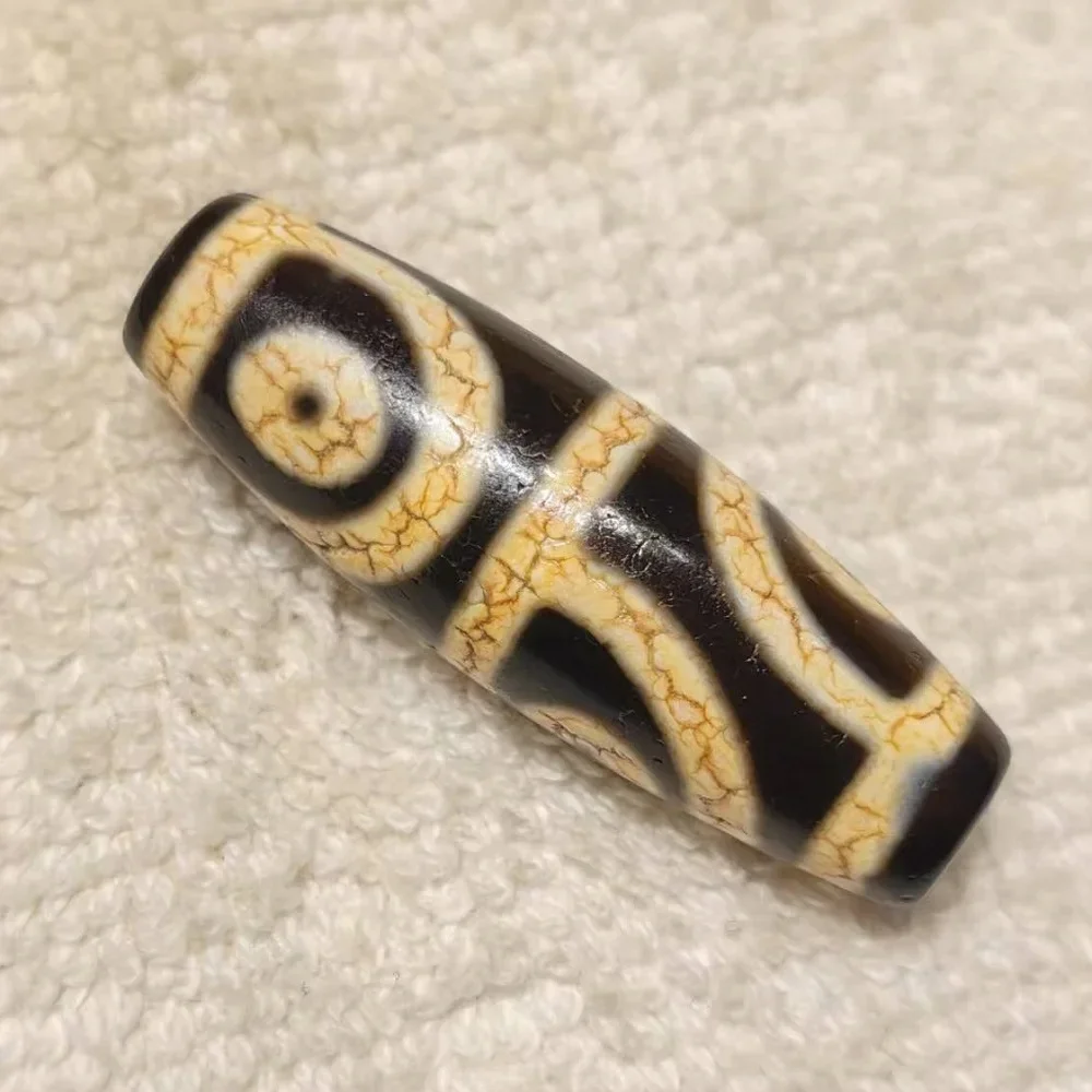 

1 Pcs Taiwanese worker penetrates teeth, calcifies, dragon scales, cracked agate, Tianzhu necklace pendant, DIY accessory, Dzi