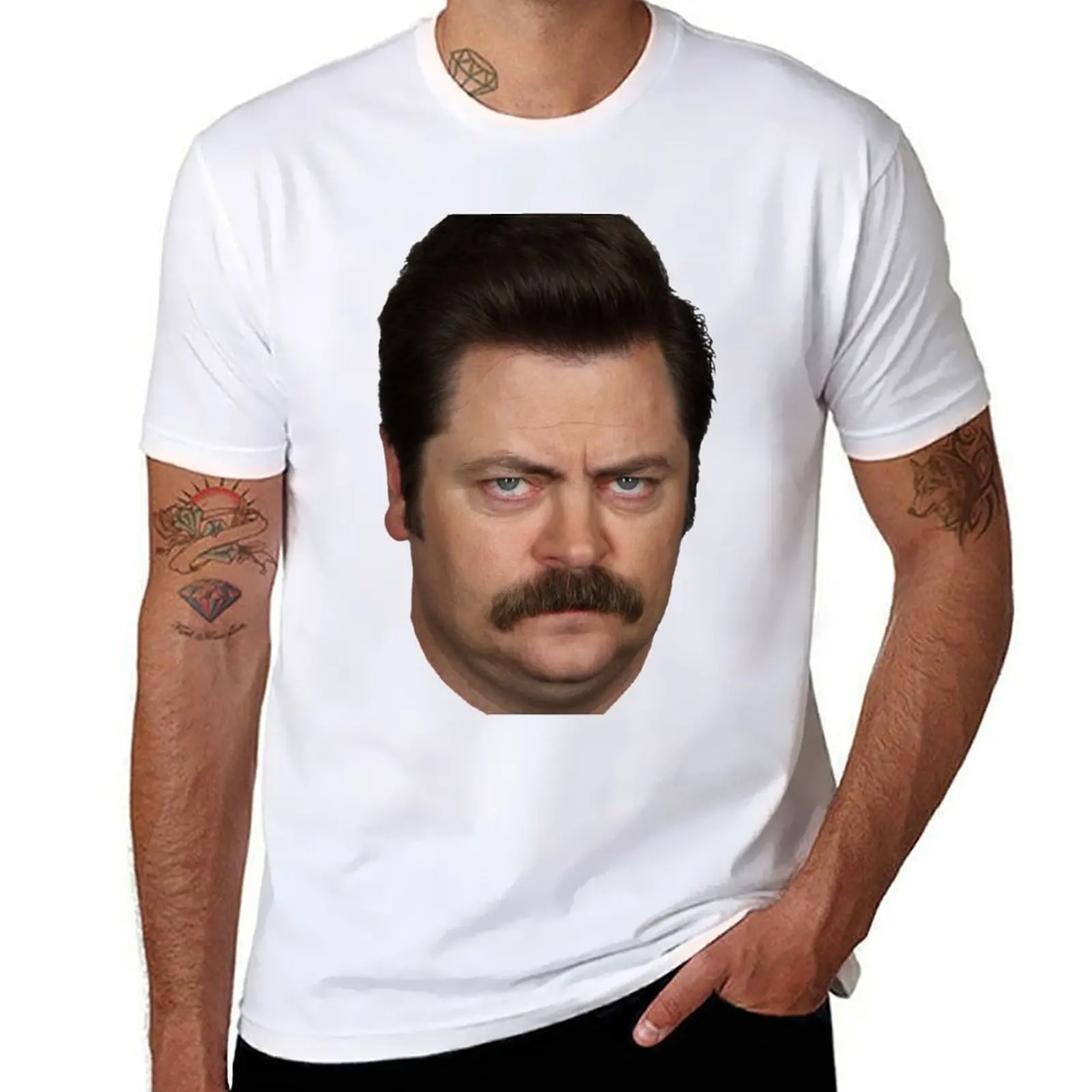 Футболка Ron Swanson, футболка с аниме, мужские футболки для мужчин, футболка