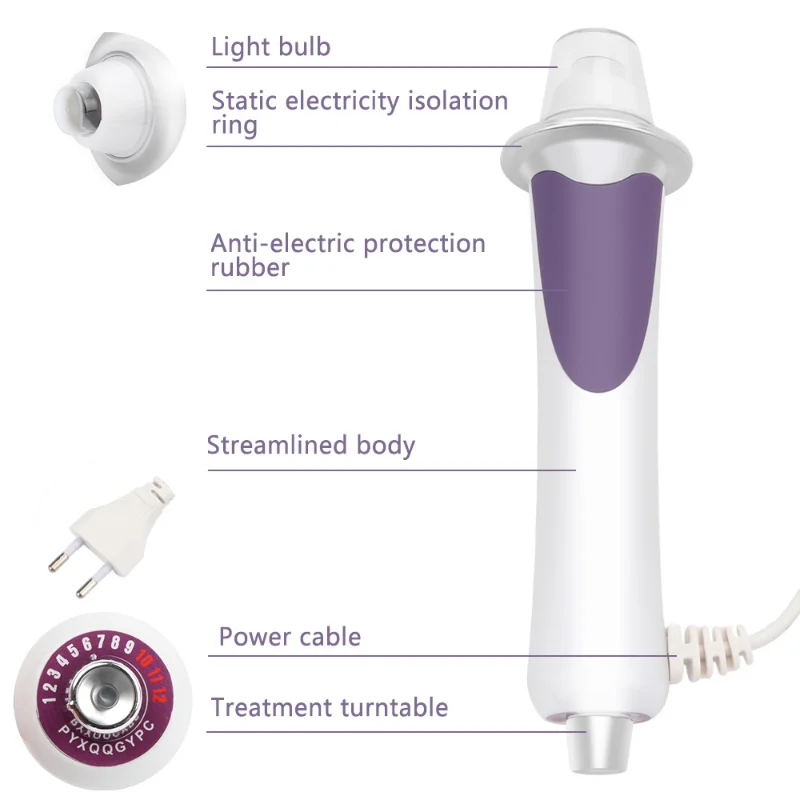 Purple EMS Facial Oxygen Injection Machine Micro Current Blushing Light Warm Heat Remove Wrinkle Anti-aging Beauty Instrument