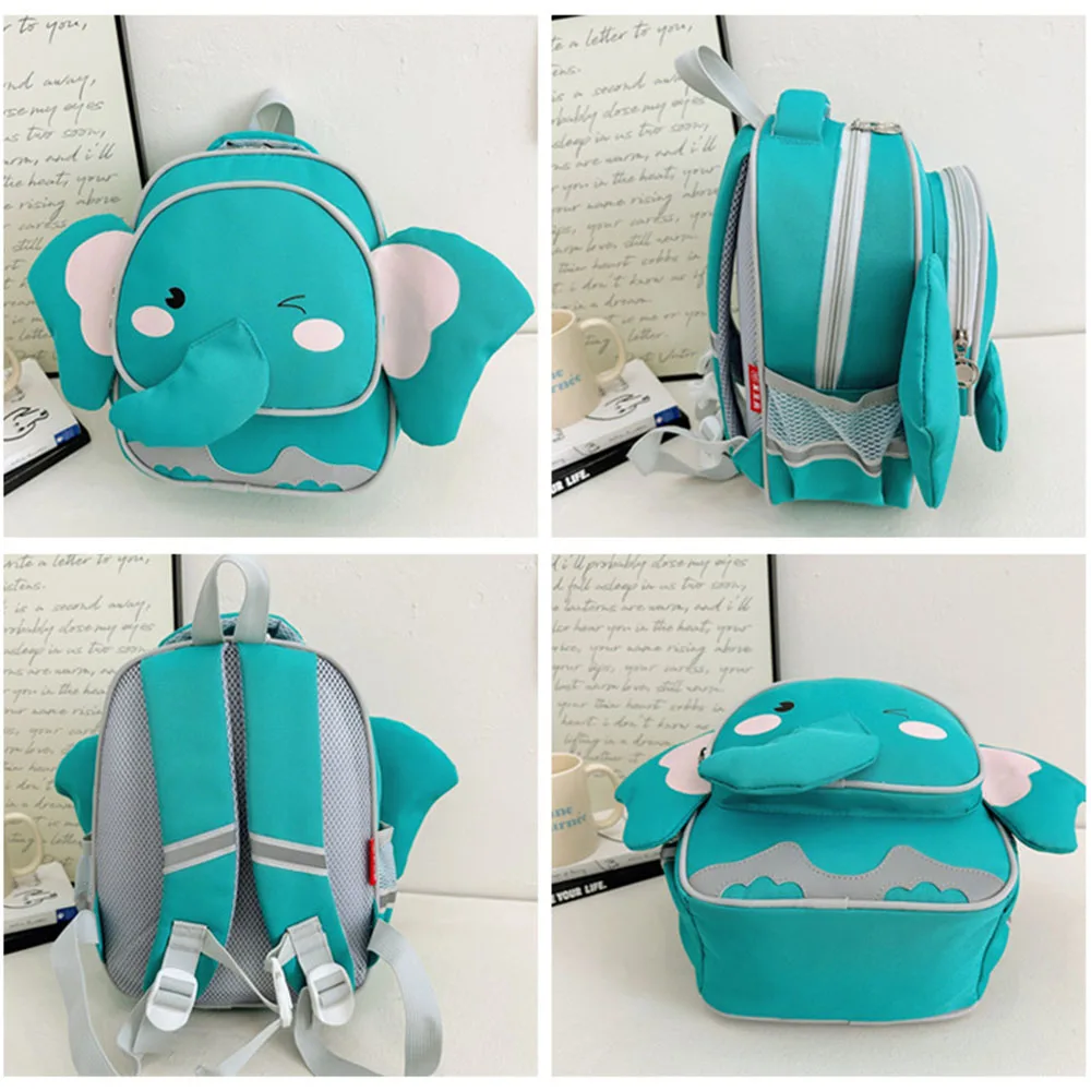 2024 New Children's School Bag Cute Elephant Baby Lightweight Backpack Personalized Embroidery Customized Canvas Bag