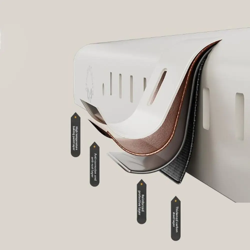 

Кухонная полка для хранения из углеродистой стали, настенная большая вместительная встроенная клетка для палочек для еды со съемным кронштейном и крючком